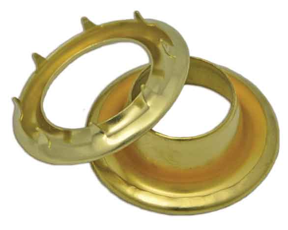 BRASS SPUR EYELET WITH PRONG WASHER